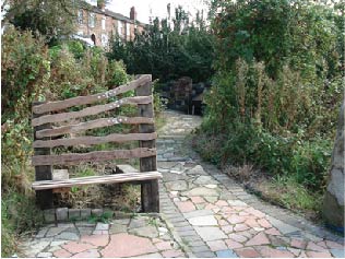 Original bench in Liquorice Park